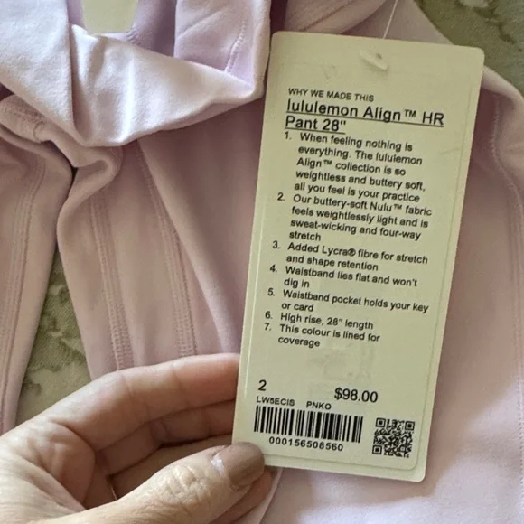 Lululemon Pink Organza Align HR Pants - Picture 3 of 6